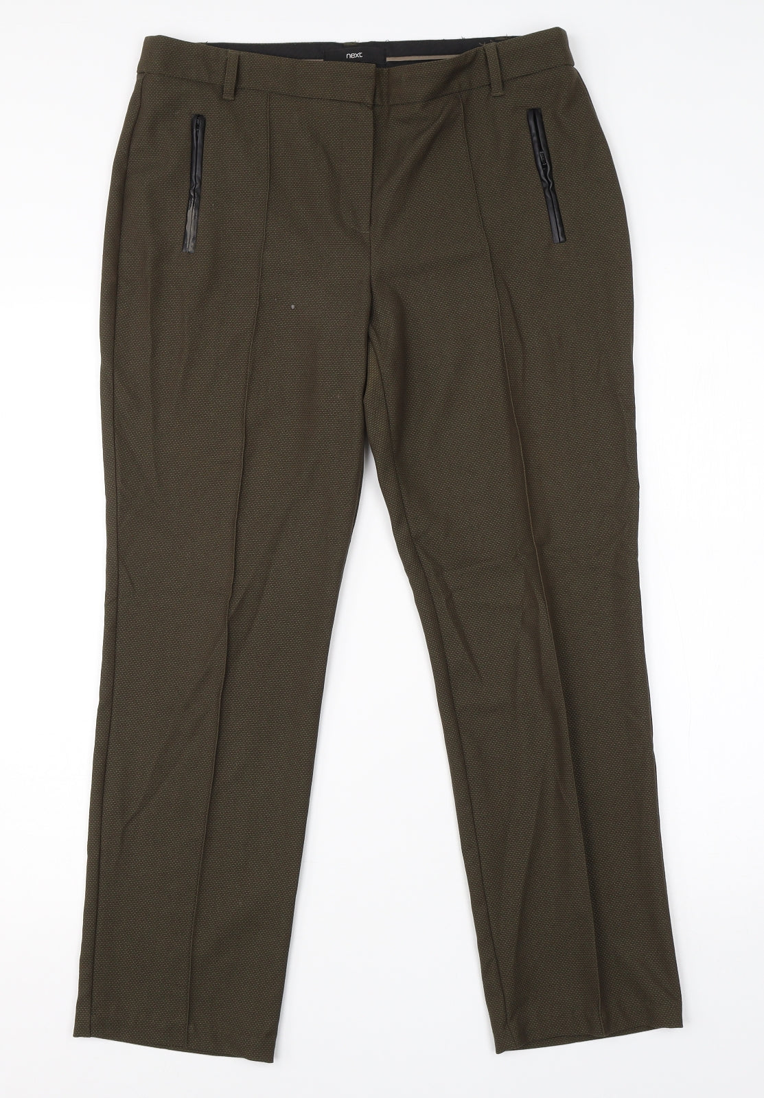 Womens UK Size 34 in NEXT Regular Fit Dress Pants Green Trousers