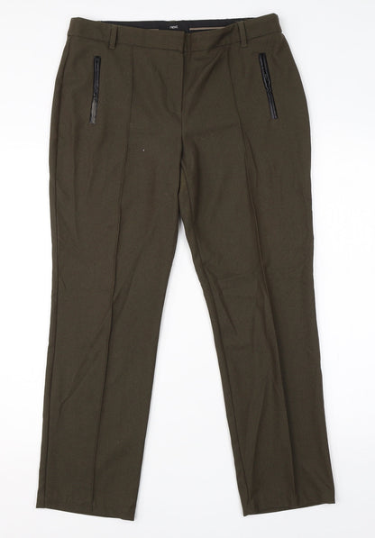Womens UK Size 34 in NEXT Regular Fit Dress Pants Green Trousers
