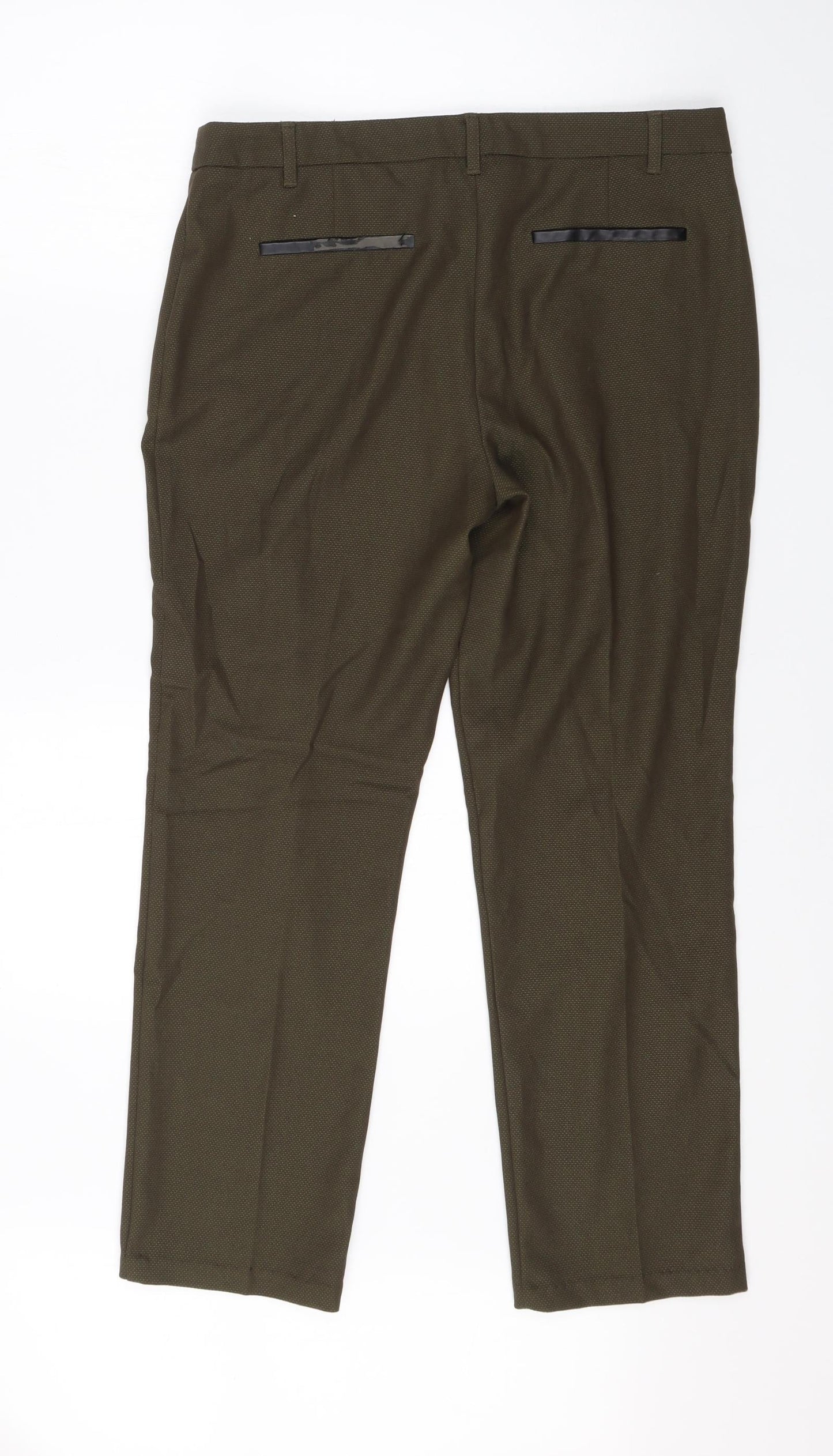 Womens UK Size 34 in NEXT Regular Fit Dress Pants Green Trousers