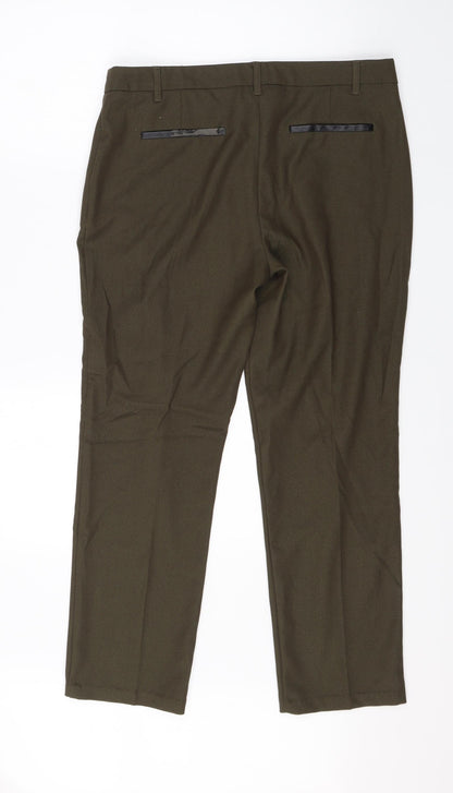 Womens UK Size 34 in NEXT Regular Fit Dress Pants Green Trousers