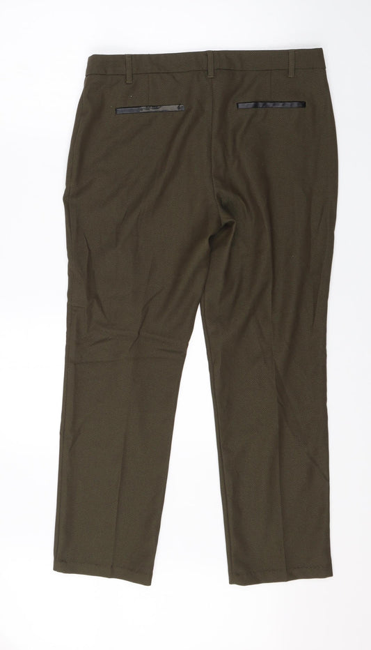 Womens UK Size 34 in NEXT Regular Fit Dress Pants Green Trousers