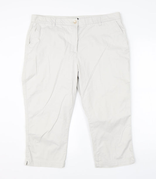 BM Womens Ivory  Cotton Dress Pants Trousers Size 18 L20 in Regular