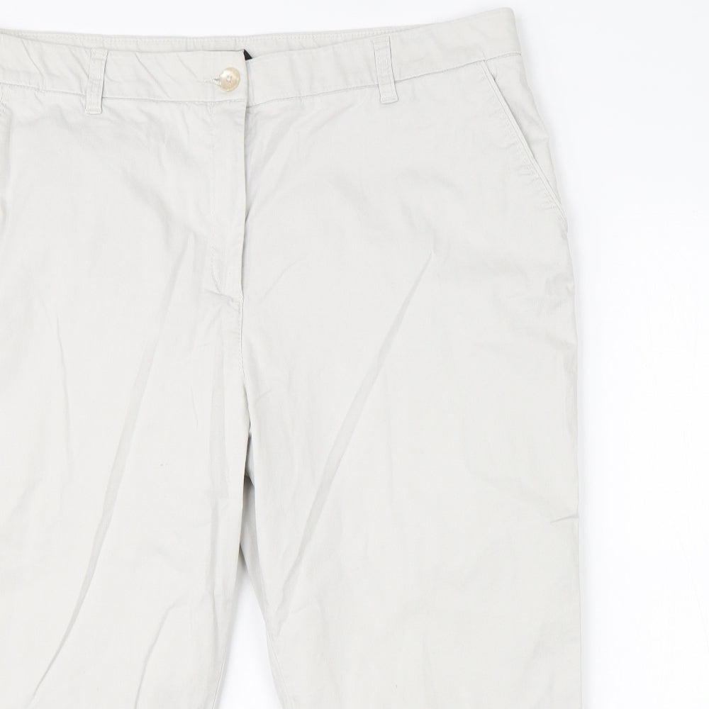 Womens UK Size 18 BM Regular Fit Dress Pants Ivory Trousers