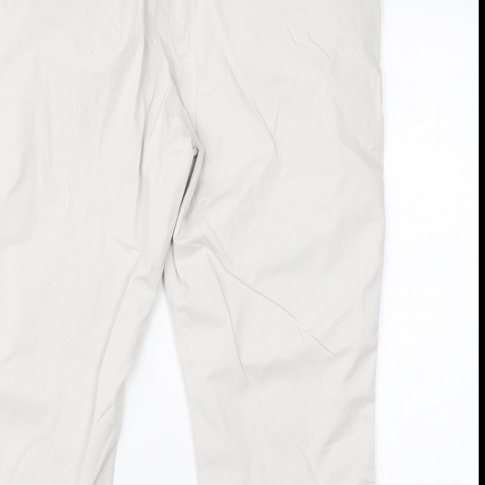 Womens UK Size 18 BM Regular Fit Dress Pants Ivory Trousers
