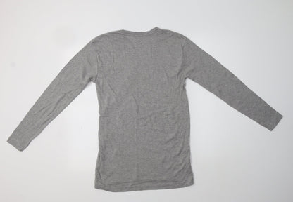 Primark Womens Grey  Cotton Basic T-Shirt Size L Crew Neck