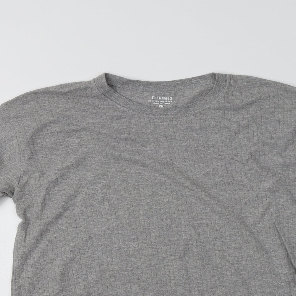 Primark Womens Grey  Cotton Basic T-Shirt Size L Crew Neck