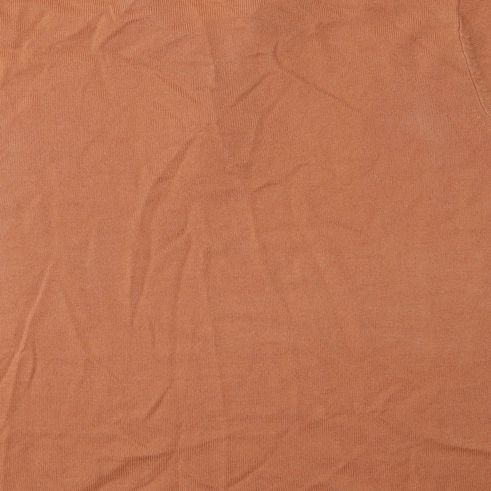 Kaleidscope Womens Orange Collared  Acrylic Pullover Jumper Size 20
