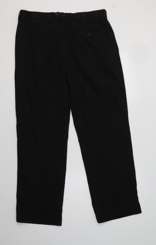 Debenhams Mens Black  Polyester Dress Pants Trousers Size 36 L31 in Regular