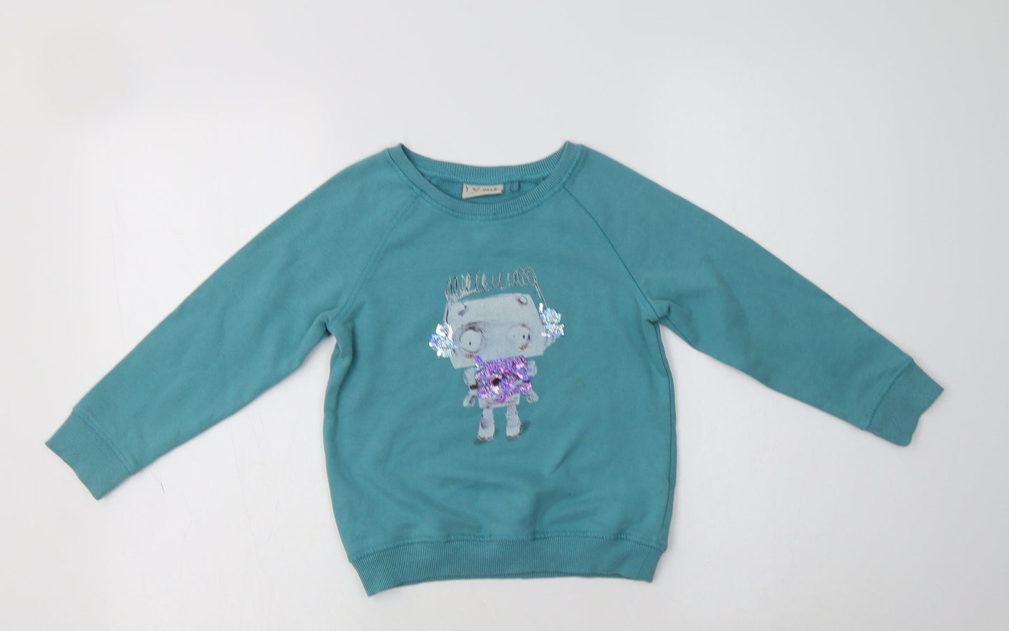 Nrxt Girls Green  Cotton Pullover Sweatshirt Size 6 Years