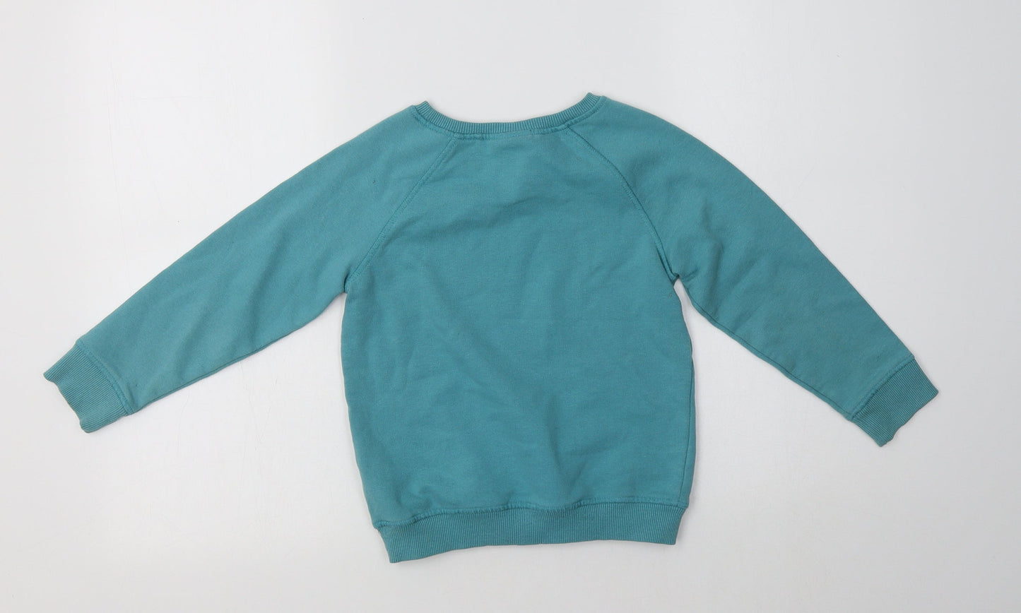 Nrxt Girls Green  Cotton Pullover Sweatshirt Size 6 Years