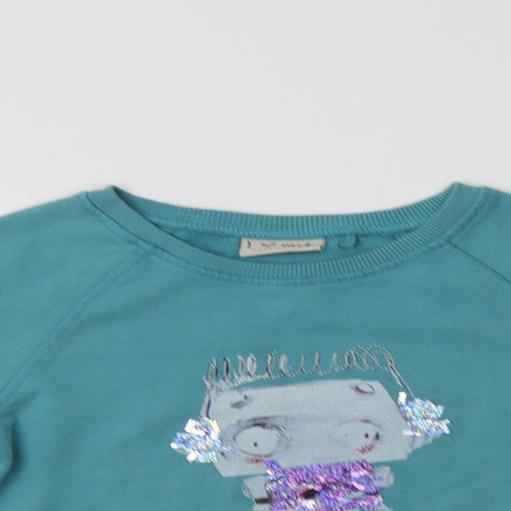 Nrxt Girls Green  Cotton Pullover Sweatshirt Size 6 Years