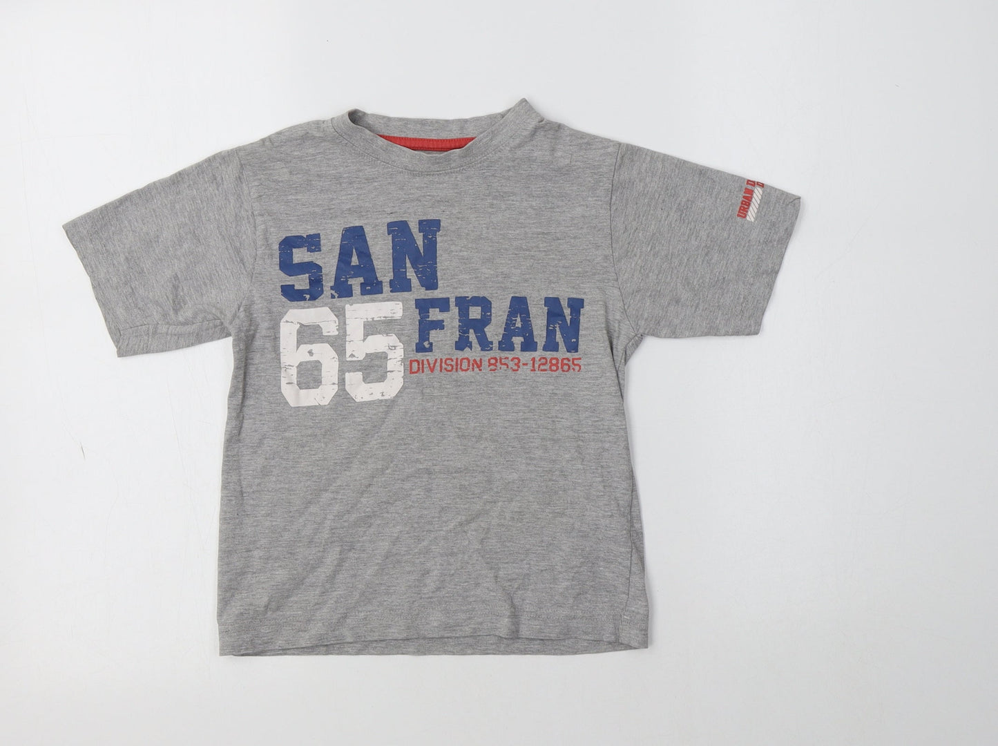 Matalan Boys Grey  Cotton Basic T-Shirt Size 4-5 Years Crew Neck  - San Fran