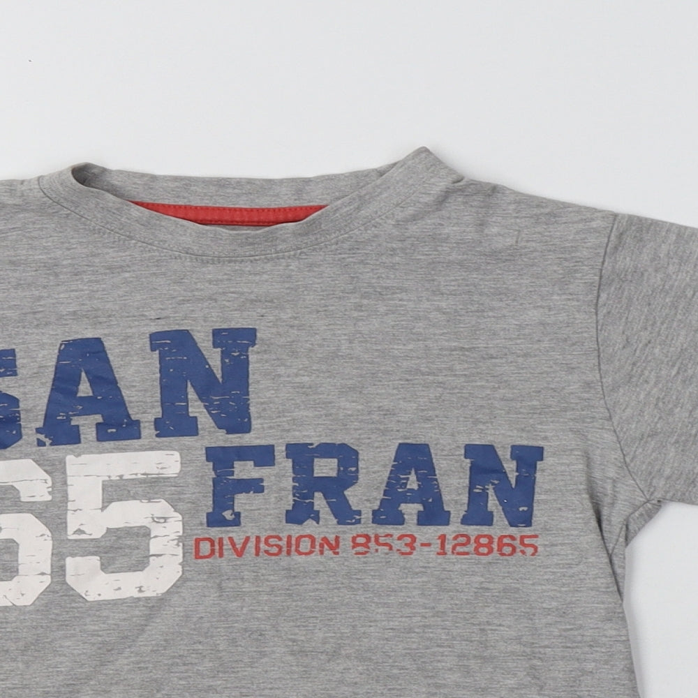 Matalan Boys Grey  Cotton Basic T-Shirt Size 4-5 Years Crew Neck  - San Fran
