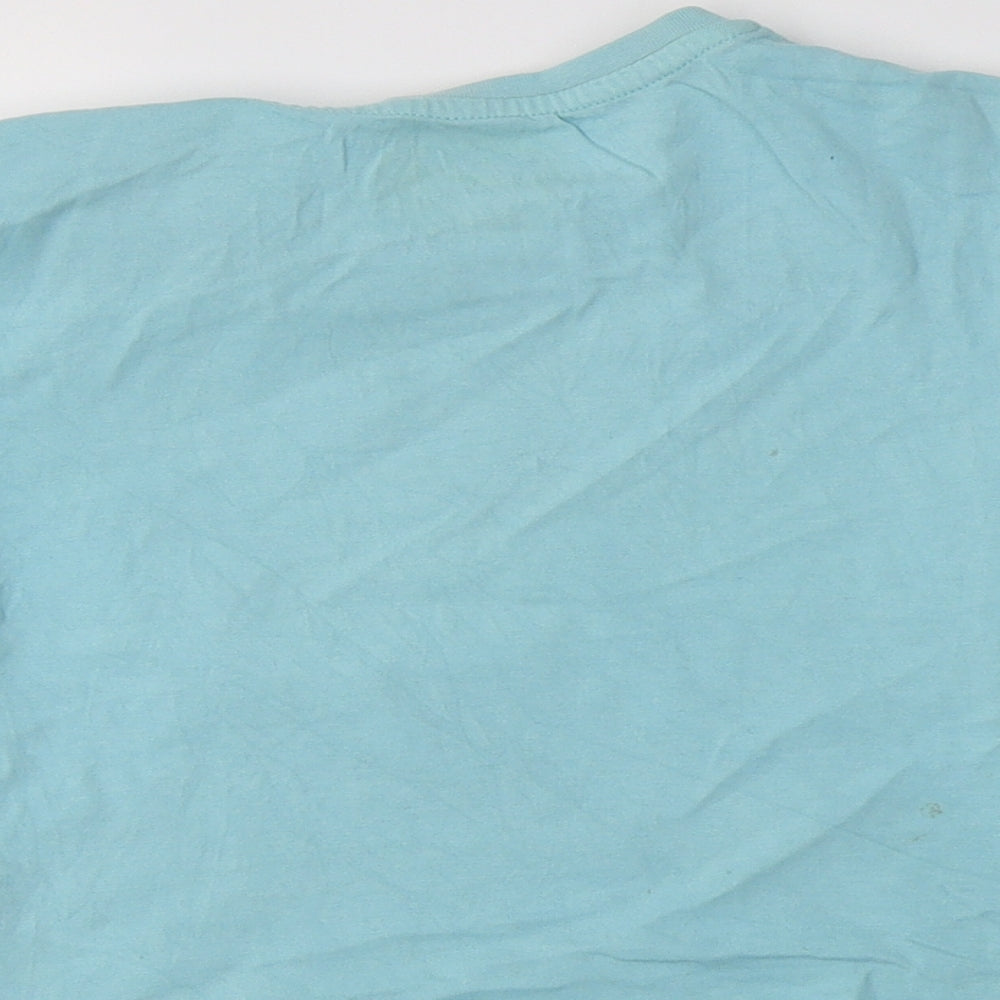 Blue Zoo  Boys Blue  Cotton Basic T-Shirt Size 4-5 Years Crew Neck  - Lizard