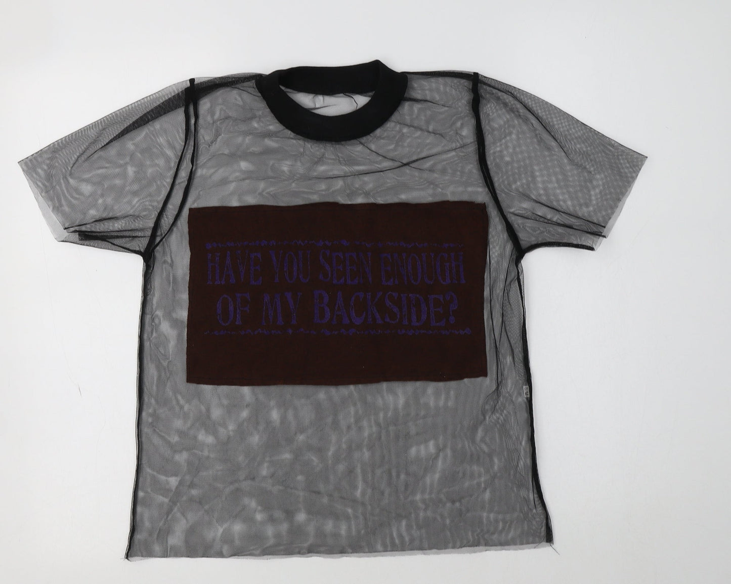 Womens UK Size S Preworn Black Basic T-Shirt