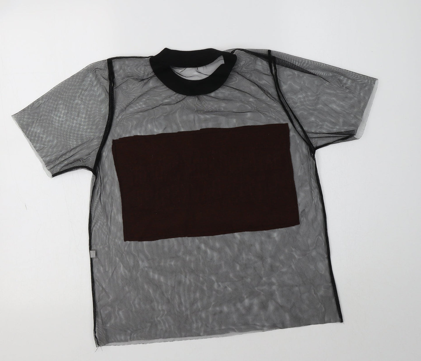 Womens UK Size S Preworn Black Basic T-Shirt
