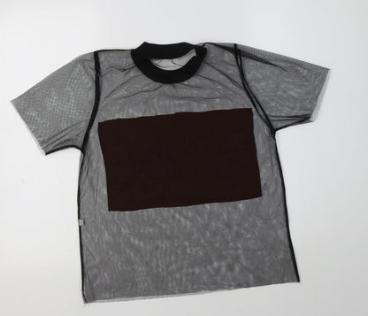Womens UK Size S Preworn Black Basic T-Shirt