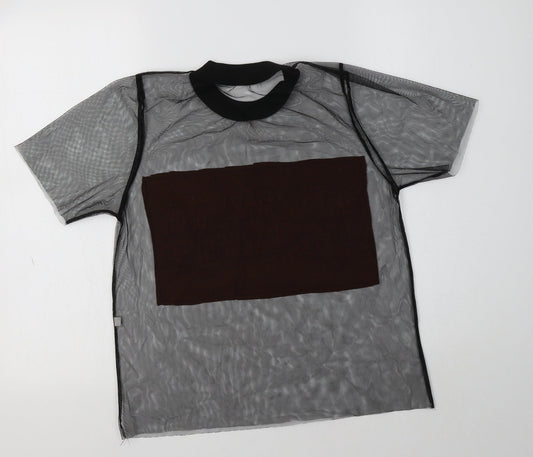 Womens UK Size S Preworn Black Basic T-Shirt