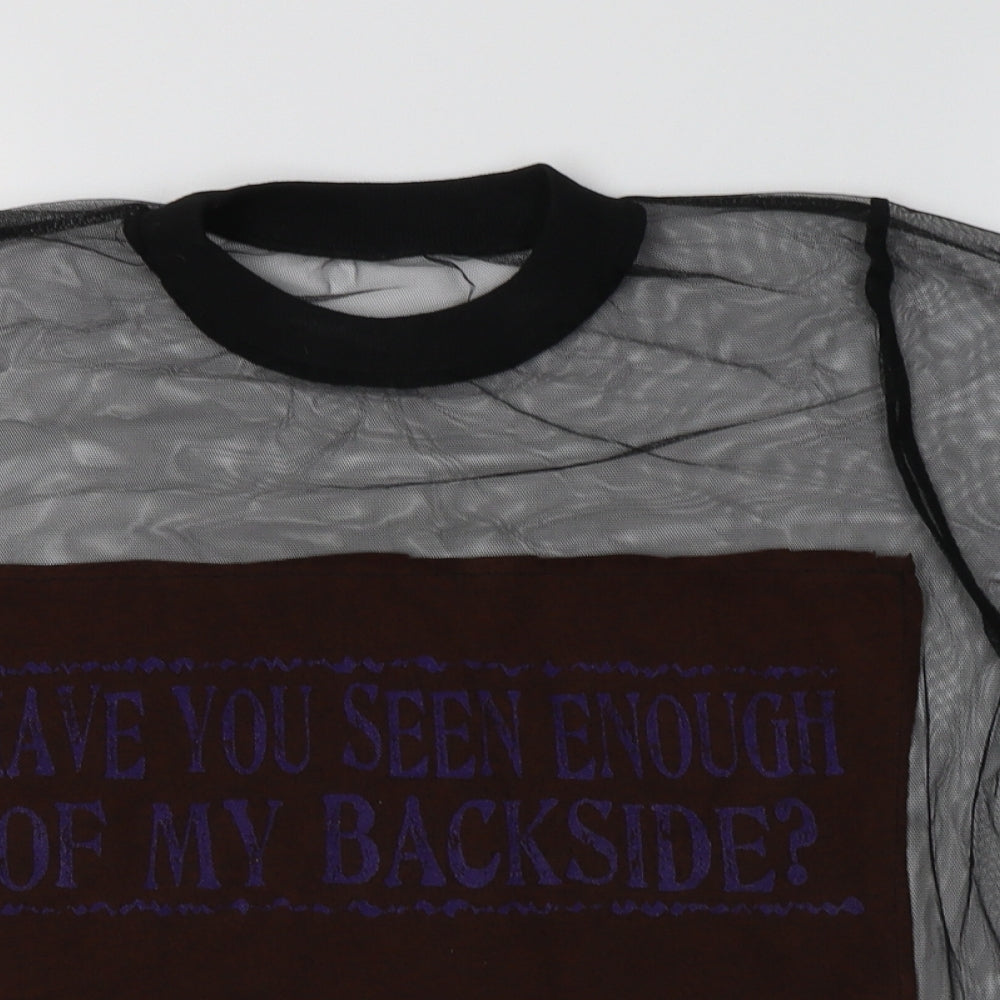 Womens UK Size S Preworn Black Basic T-Shirt