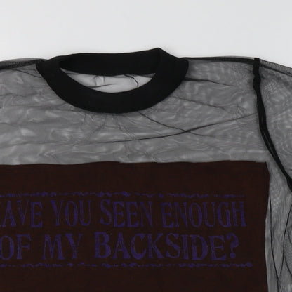 Womens UK Size S Preworn Black Basic T-Shirt