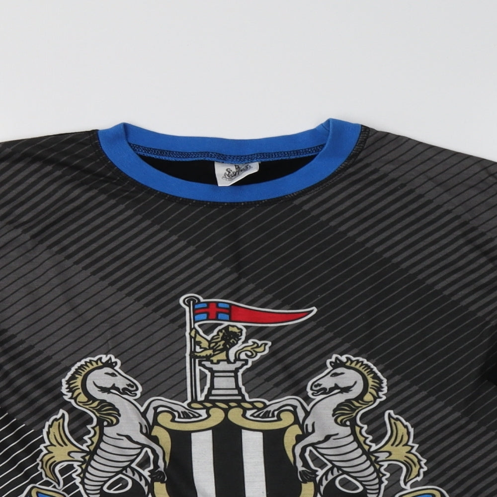 Newcastle United Boys Black  Cotton  Pyjama Top Size 13-14 Years