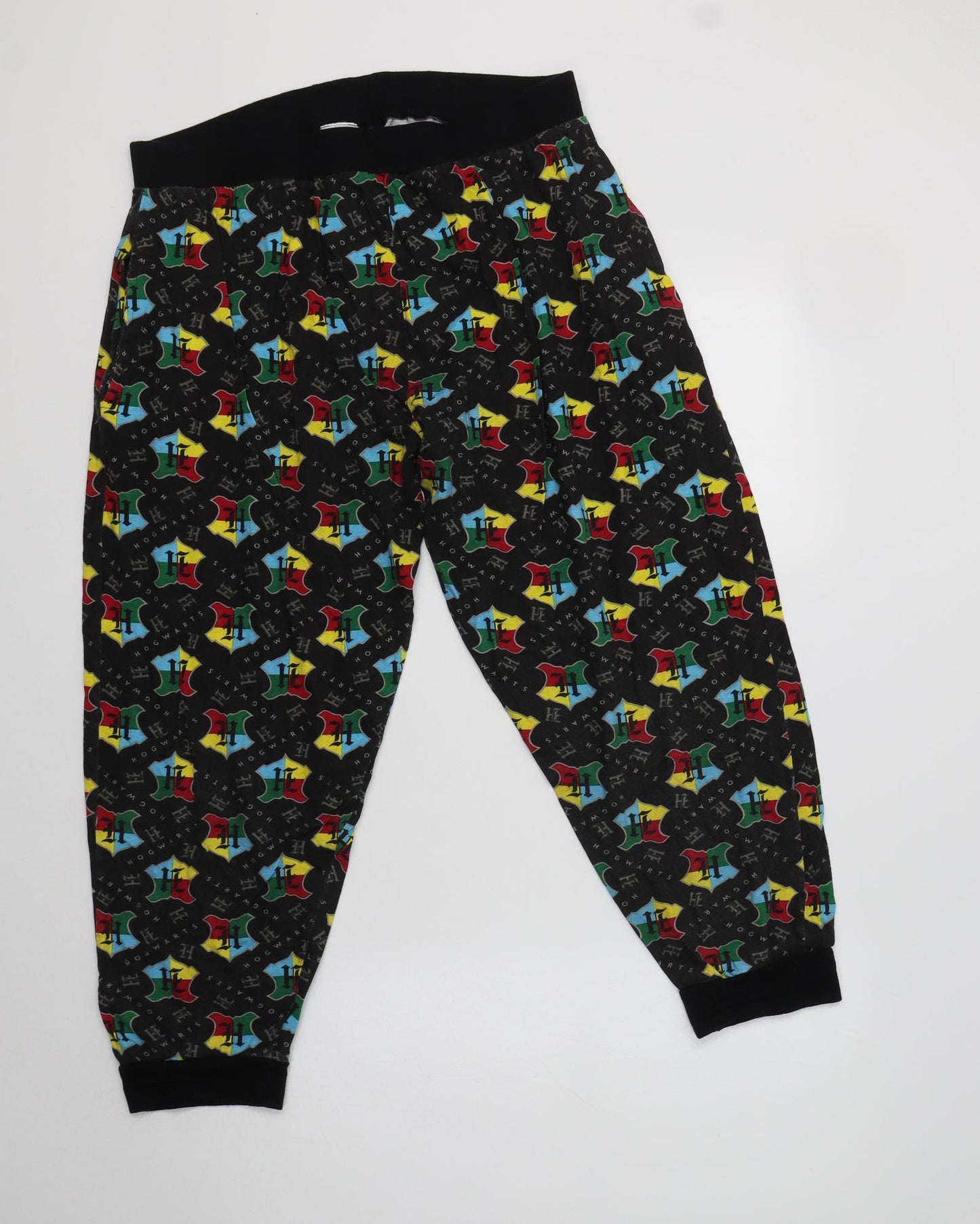 Preworn Womens Black Geometric Cotton  Pyjama Pants Size L   - Harry Potter