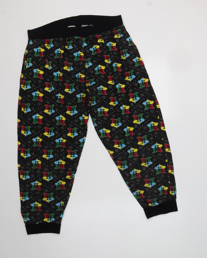 Preworn Womens Black Geometric Cotton  Pyjama Pants Size L   - Harry Potter