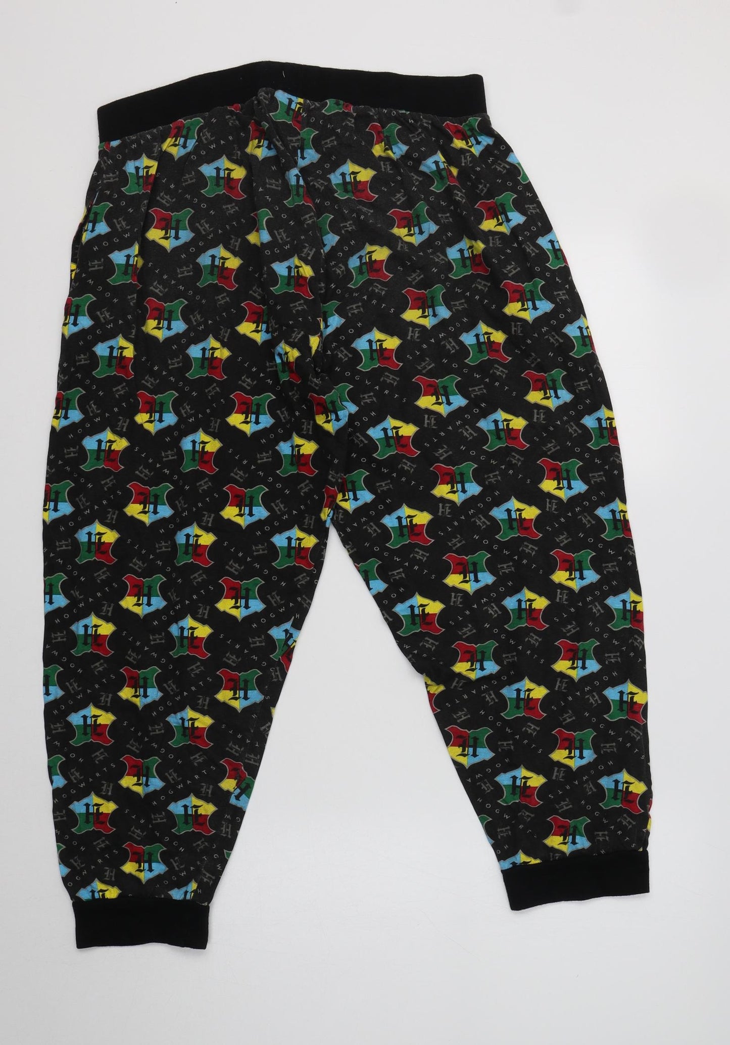 Preworn Womens Black Geometric Cotton  Pyjama Pants Size L   - Harry Potter
