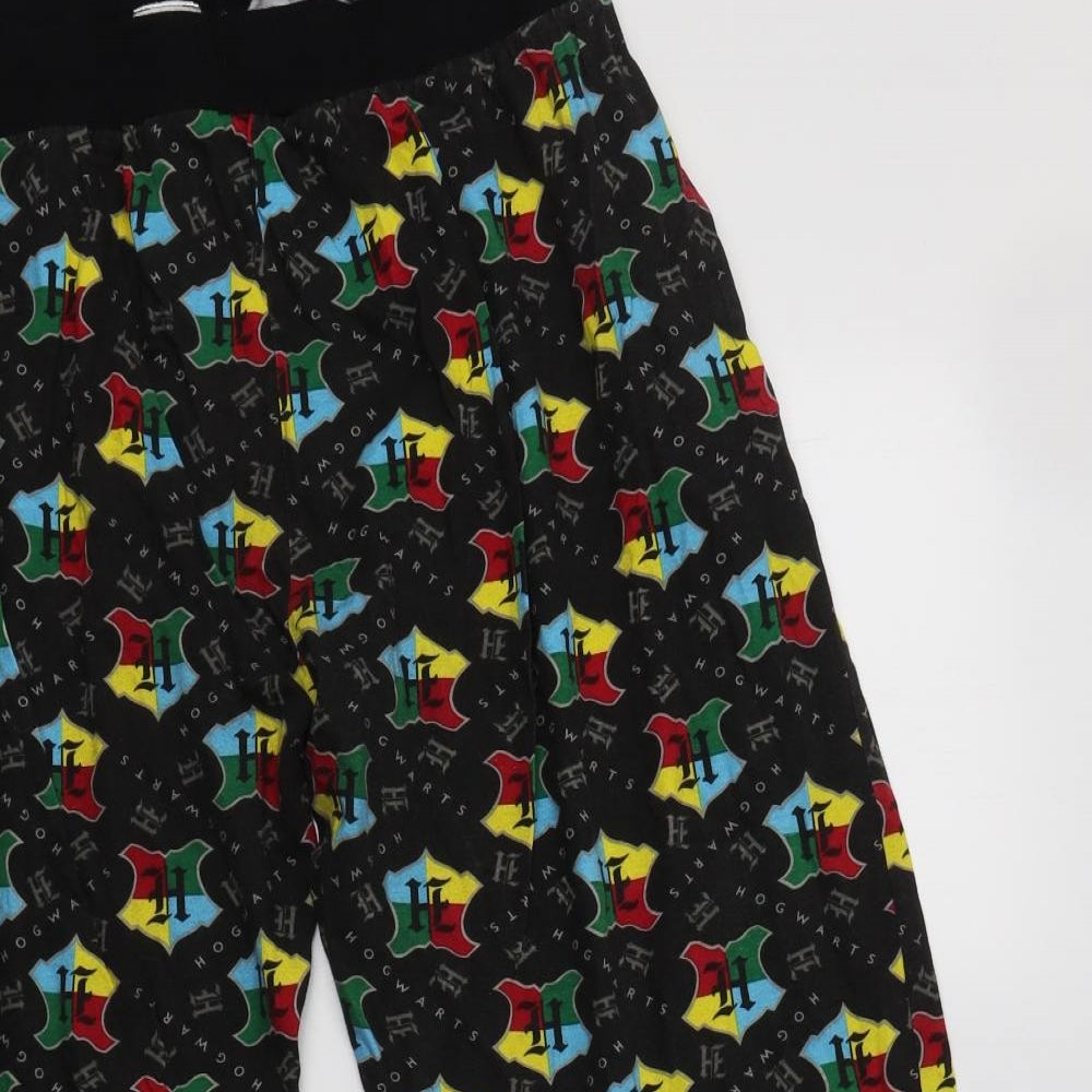 Preworn Womens Black Geometric Cotton  Pyjama Pants Size L   - Harry Potter
