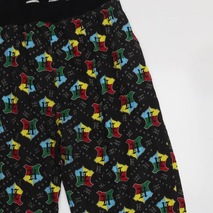 Preworn Womens Black Geometric Cotton  Pyjama Pants Size L   - Harry Potter