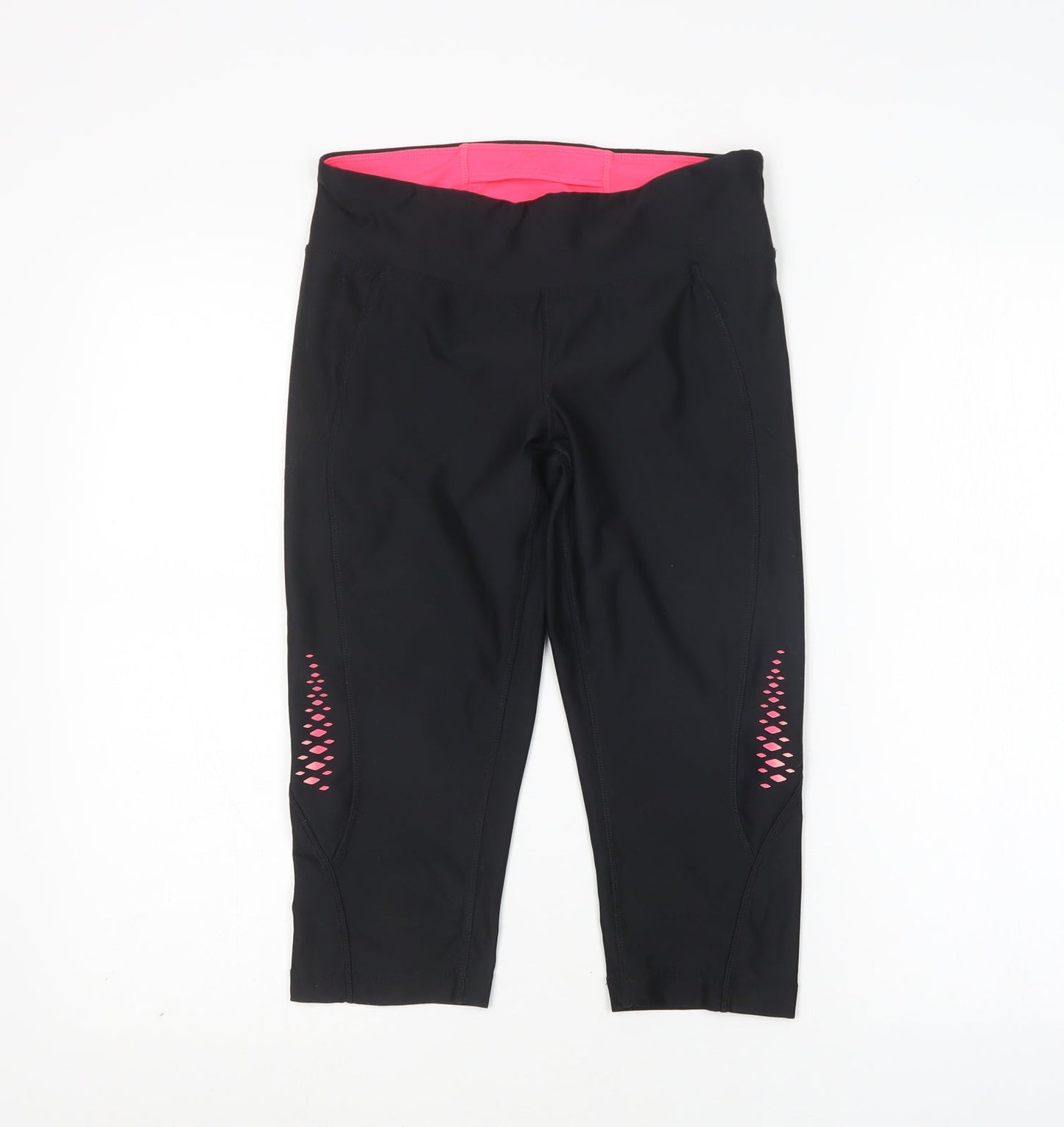 Athletic Works Womens Black   Compression Shorts Size S L17 in Regular