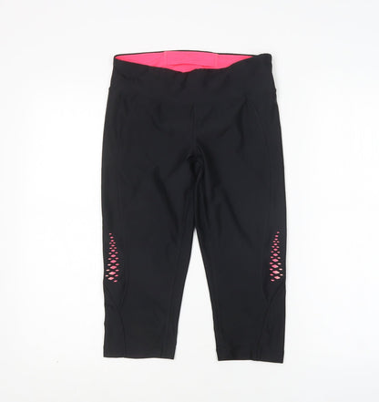 Athletic Works Womens Black   Compression Shorts Size S L17 in Regular