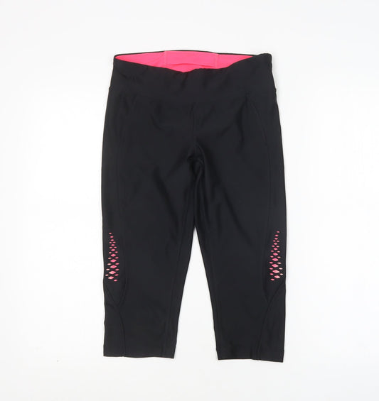 Athletic Works Womens Black   Compression Shorts Size S L17 in Regular