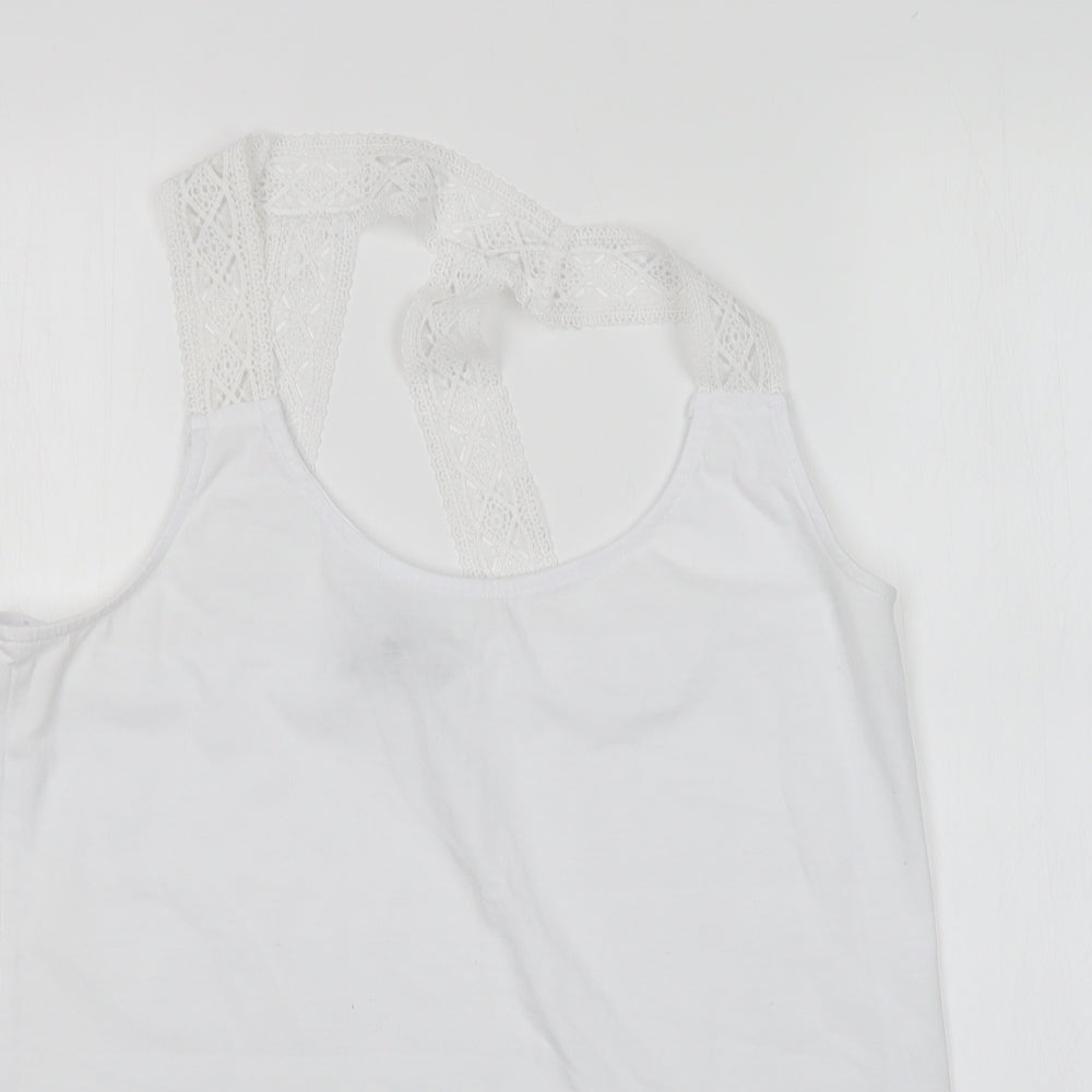 Womens UK Size 16 NEXT White Basic Tank