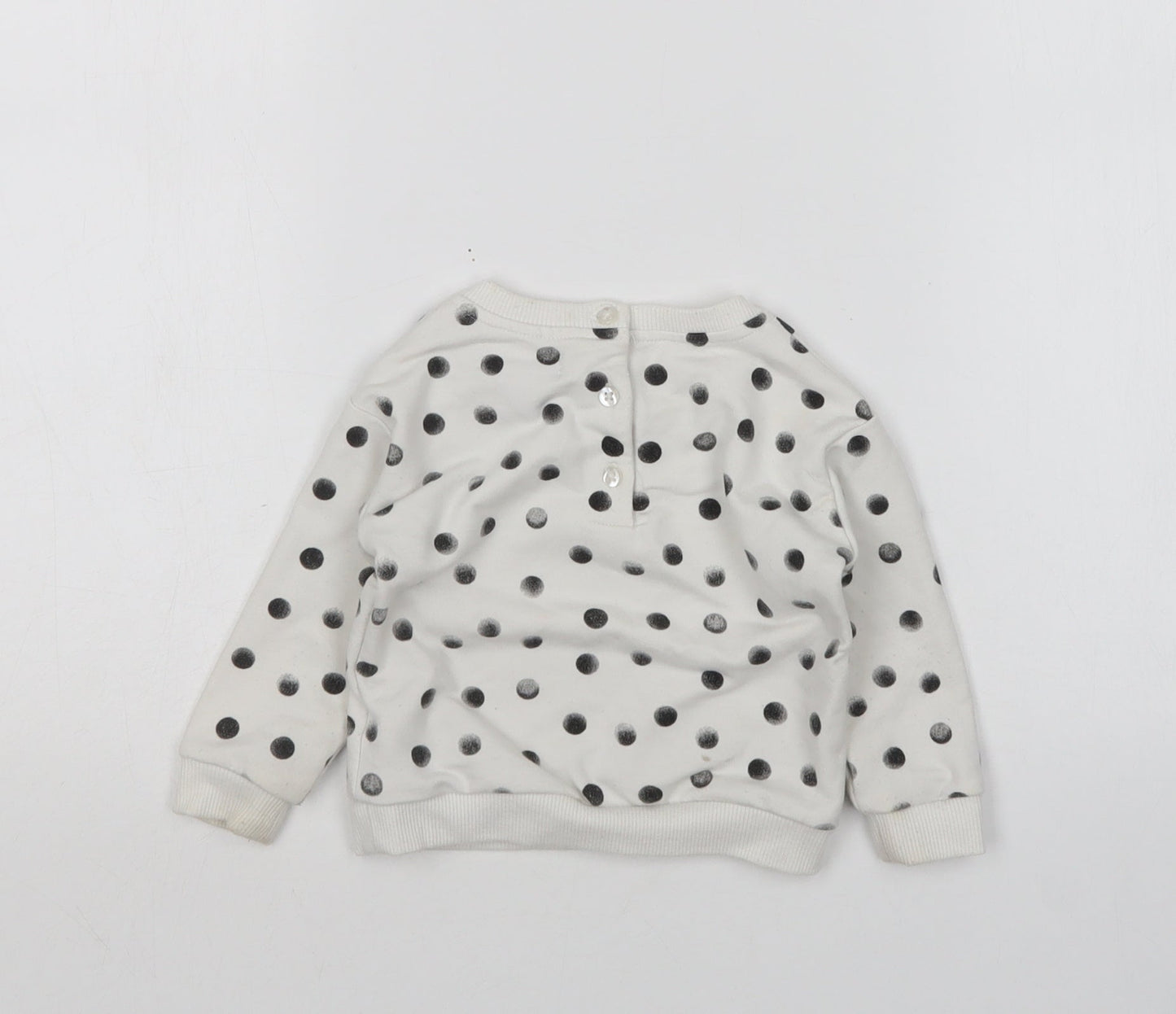 Primark Girls Multicoloured Polka Dot Cotton Pullover Jumper Size 6-9 Months