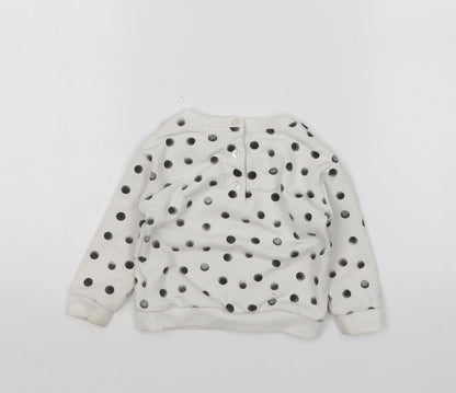 Primark Girls Multicoloured Polka Dot Cotton Pullover Jumper Size 6-9 Months