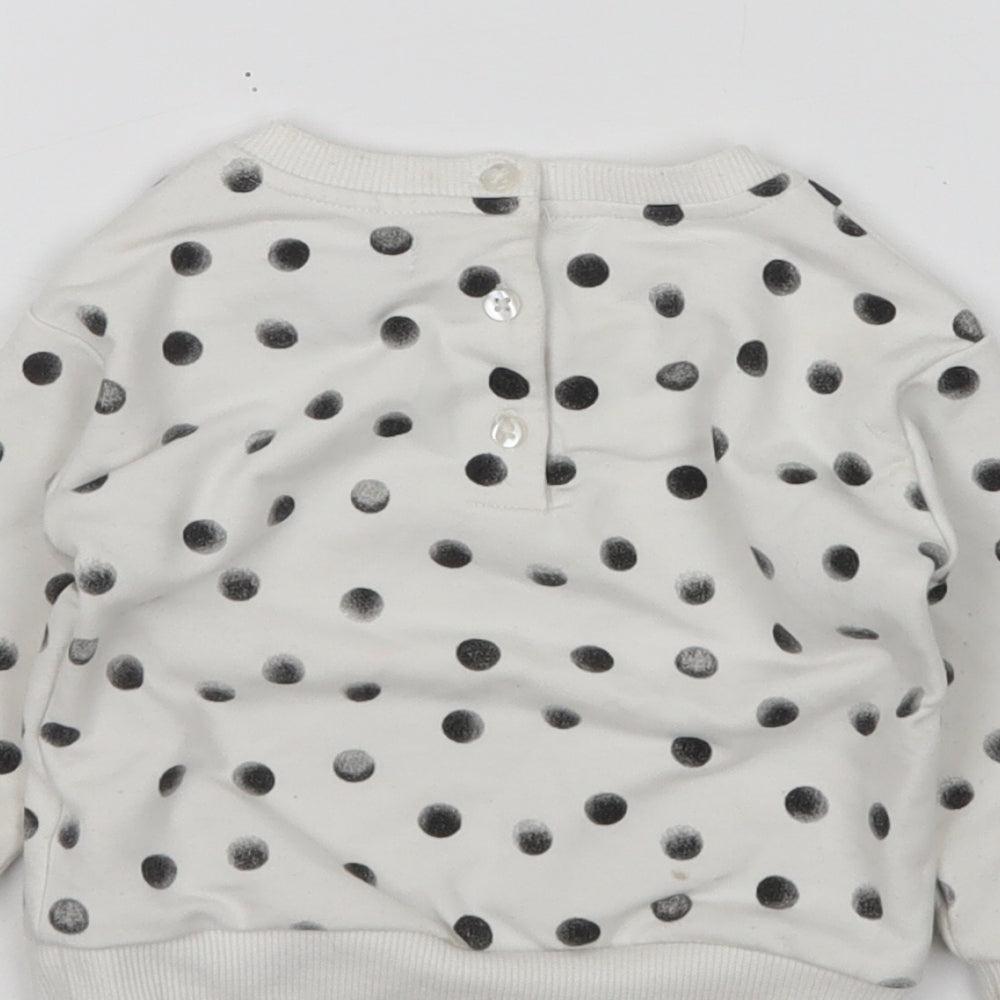 Primark Girls Multicoloured Polka Dot Cotton Pullover Jumper Size 6-9 Months