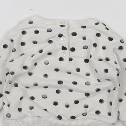 Primark Girls Multicoloured Polka Dot Cotton Pullover Jumper Size 6-9 Months