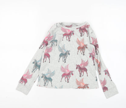 NEXT Girls Multicoloured Animal Print Cotton Top Pyjama Top Size 9 Years