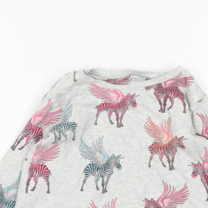NEXT Girls Multicoloured Animal Print Cotton Top Pyjama Top Size 9 Years