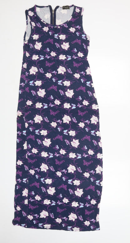 Preworn Womens Multicoloured Animal Print Viscose Tank Dress  Size 10  Round Neck