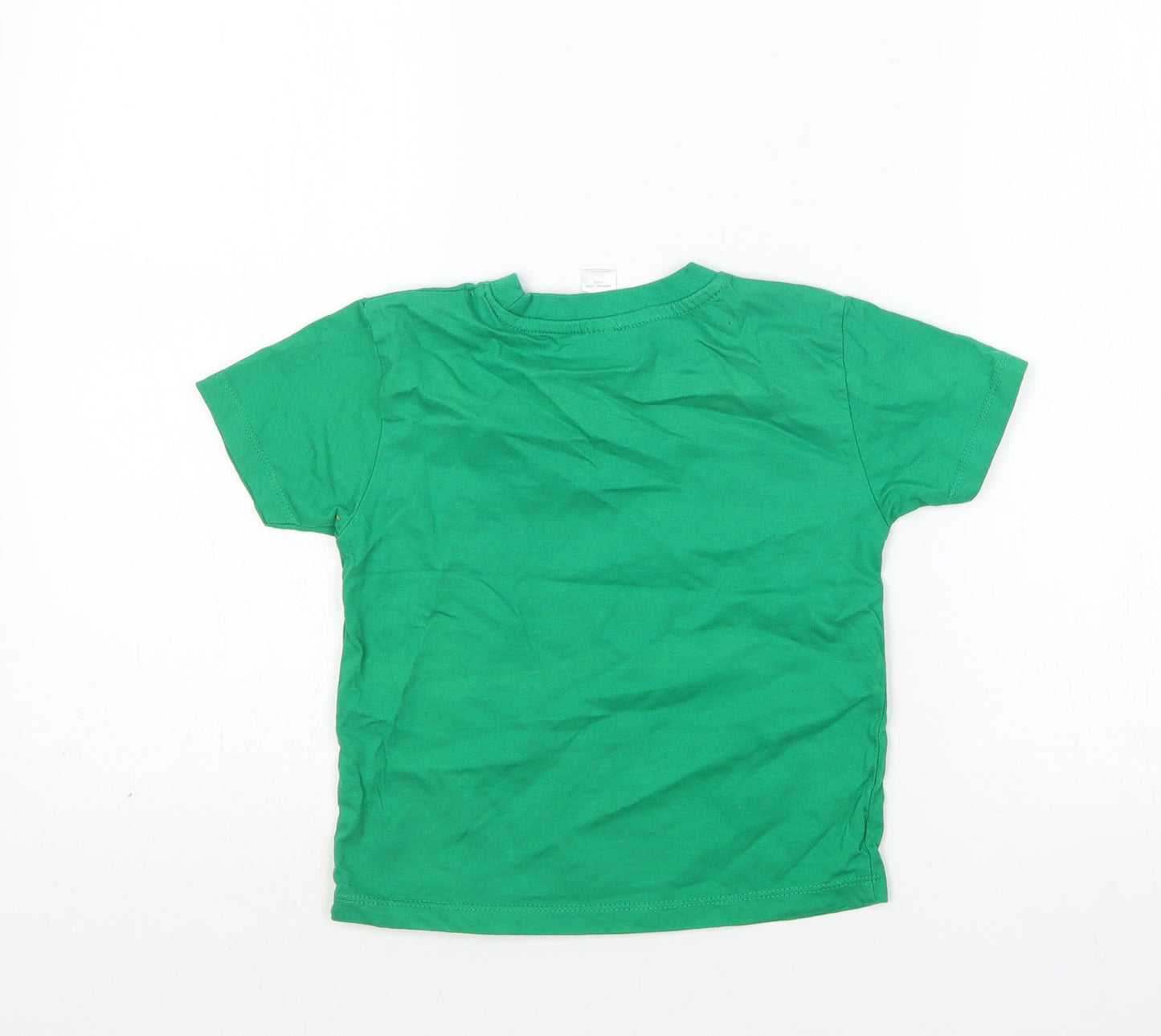 Imperial  Girls Green  Cotton Basic T-Shirt Size 4 Years Round Neck