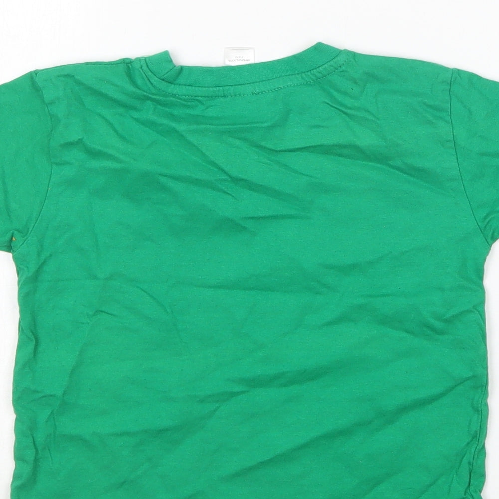 Imperial  Girls Green  Cotton Basic T-Shirt Size 4 Years Round Neck