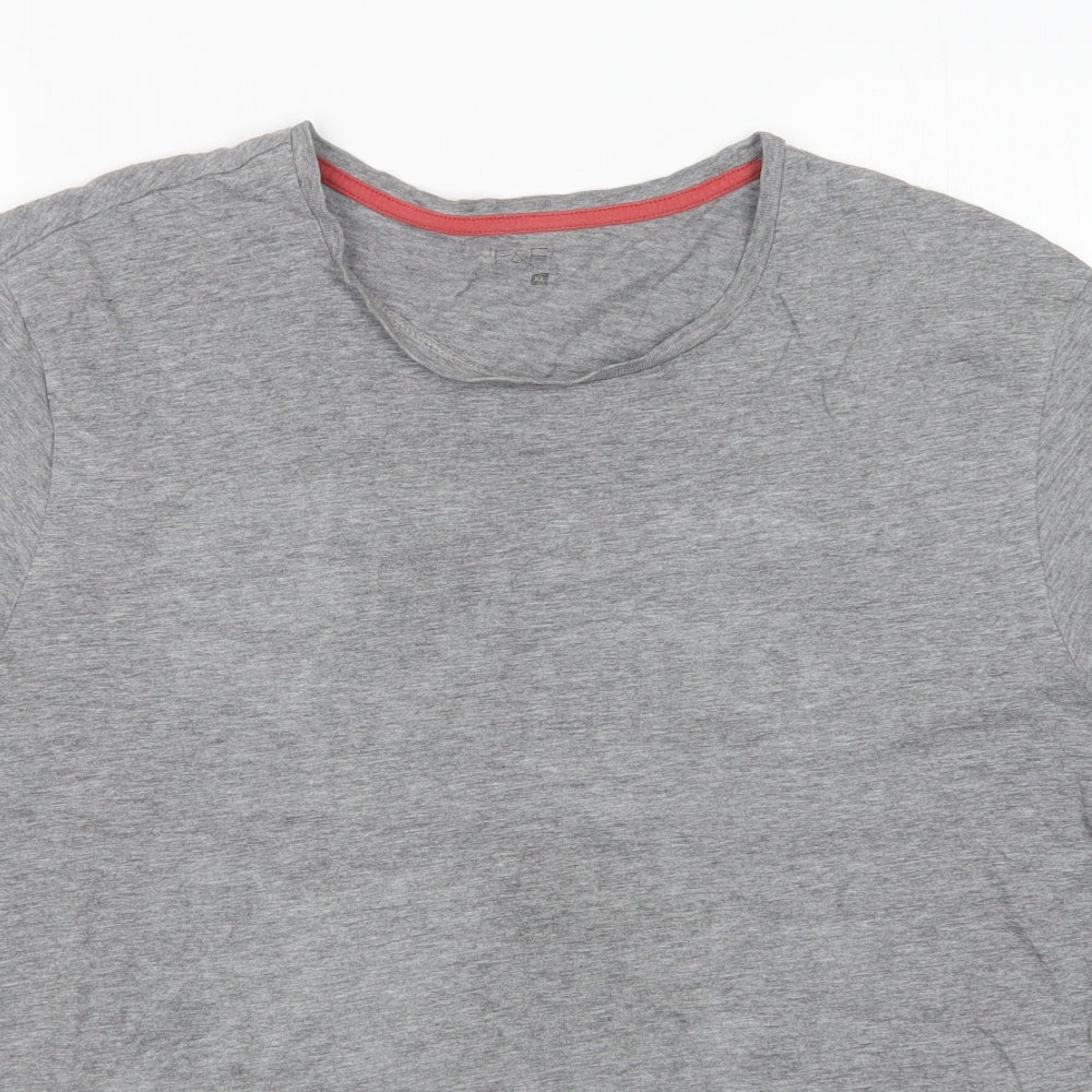 F&F Womens Grey  Cotton Basic T-Shirt Size XL Round Neck