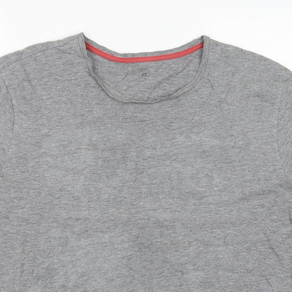 F&F Womens Grey  Cotton Basic T-Shirt Size XL Round Neck