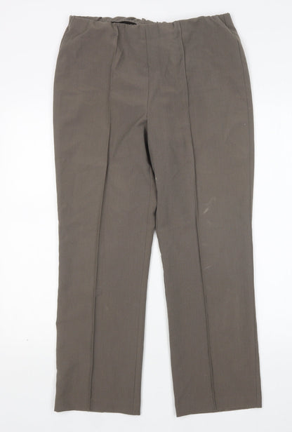 Womens UK Size 12 Preworn Regular Fit  Brown Trousers