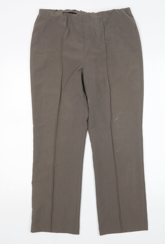 Womens UK Size 12 Preworn Regular Fit  Brown Trousers