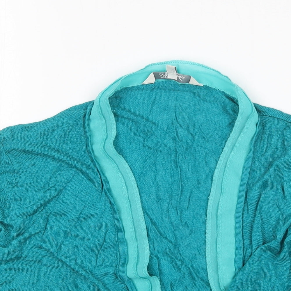 Womens UK Size 12 Peacocks Green Cardigan Jumper