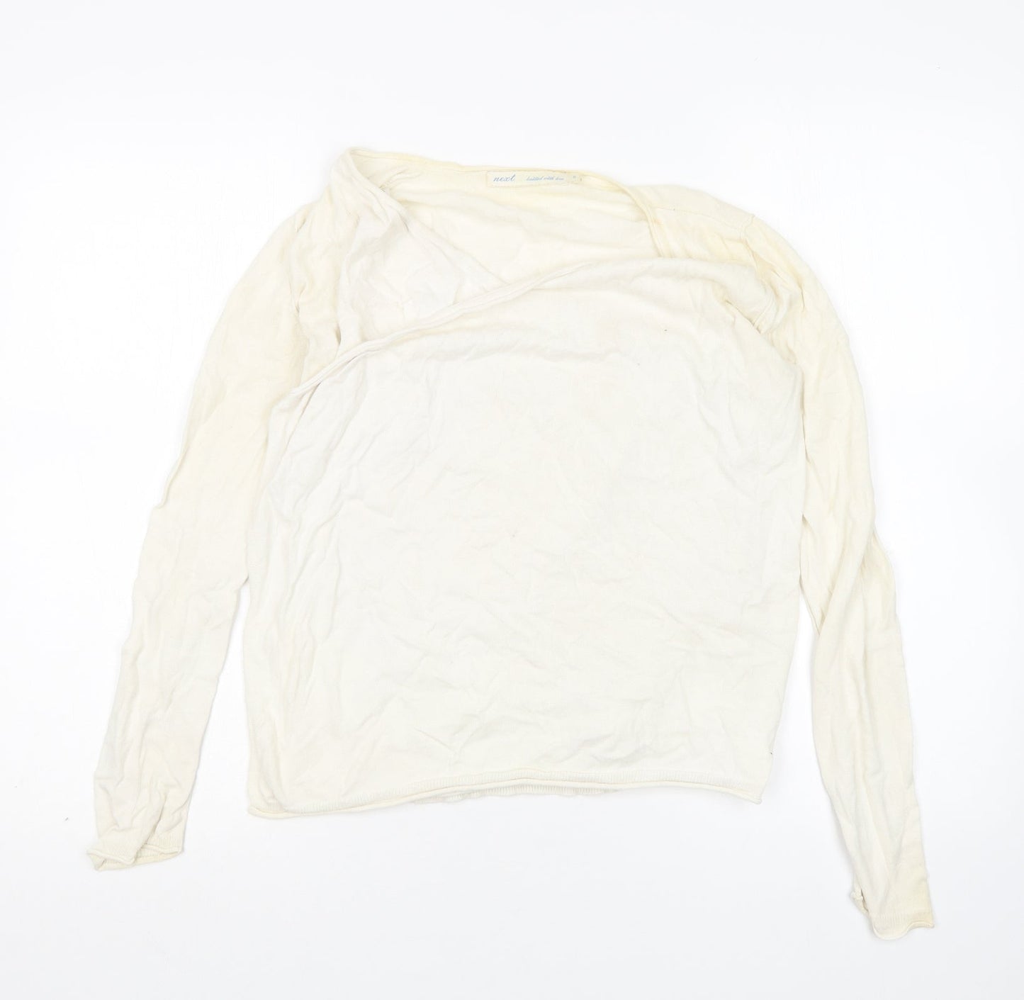 Womens UK Size 8 NEXT Ivory Wrap Jumper