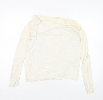 Womens UK Size 8 NEXT Ivory Wrap Jumper